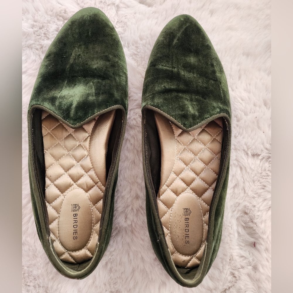 Birdies Forest Green Velvet LoBirdies was founded Loafers The Heron